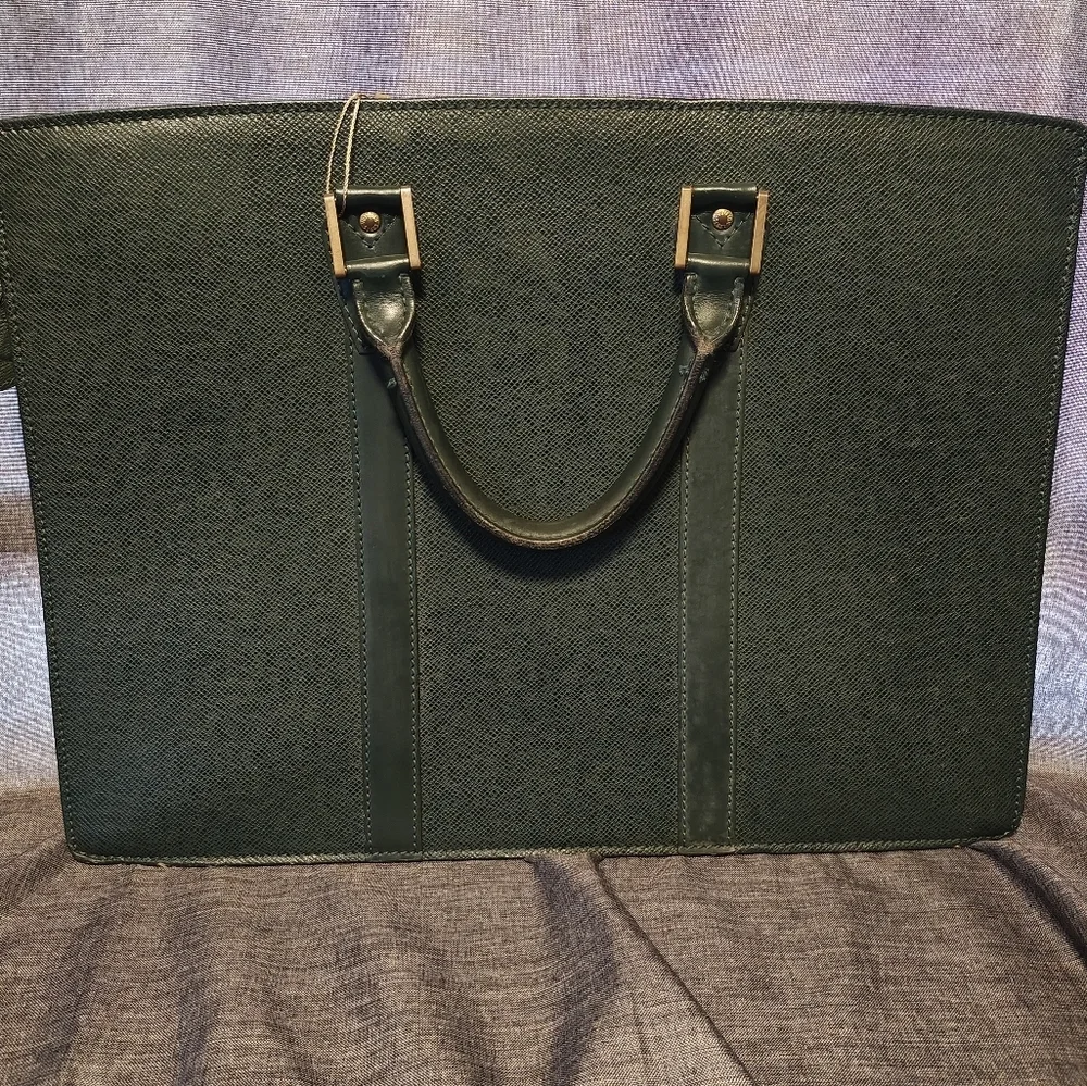 Louis Vuitton Green Taiga Leather Briefcase